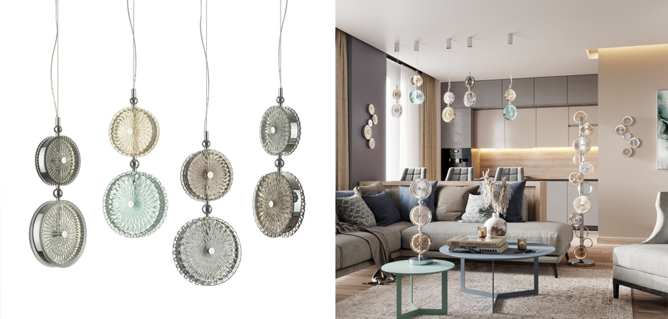 Подвесной светодиодный светильник Peony Yellow&Grey Подвесной светодиодный светильник Peony Yellow&Grey - Loft-Concept в Волгограде