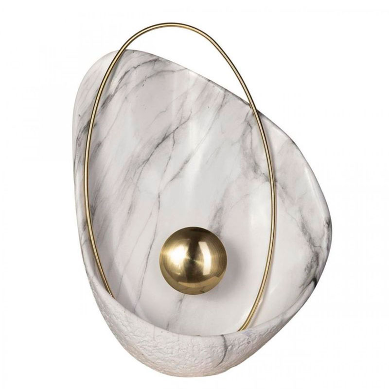 Бра Белая Жемчужина Ginger & Jagger Pearl WALL LAMP Белый Мрамор Bianco Глянцевое золото Бра Белая Жемчужина Ginger & Jagger Pearl WALL LAMP Белый Мрамор Bianco Глянцевое золото в Волгограде | Loft Concept