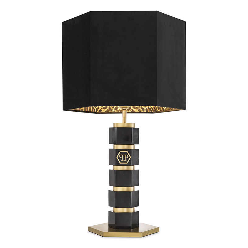 Настольная лампа Philipp Plein Table Lamp Hexagon Черная Черный Золотой Коричневый Настольная лампа Philipp Plein Table Lamp Hexagon Черная Черный Золотой Коричневый в Волгограде | Loft Concept