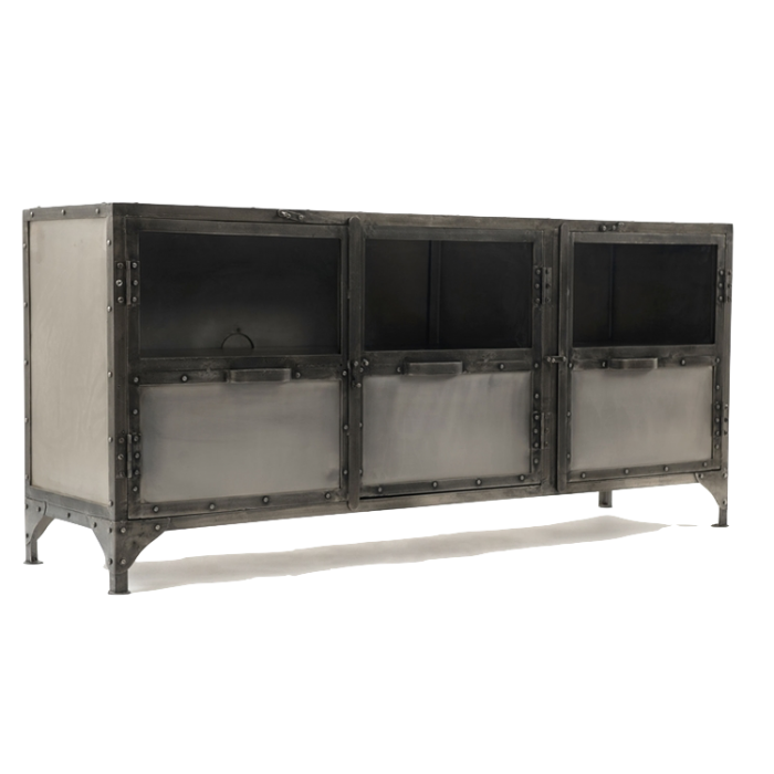 Комод металлический Industrial Steampunk Nickel 3 Door Сoncole Комод металлический Industrial Steampunk Nickel 3 Door Сoncole в Волгограде | Loft Concept