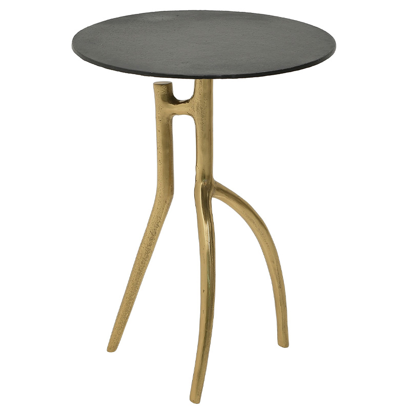 Круглый приставной стол Dawud Side Table Черный Золотой Круглый приставной стол Dawud Side Table Черный Золотой в Волгограде | Loft Concept