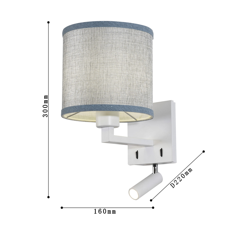 Бра с абажуром и поворотным спотом Trumpet Lamp White Бра с абажуром и поворотным спотом Trumpet Lamp White в Волгограде