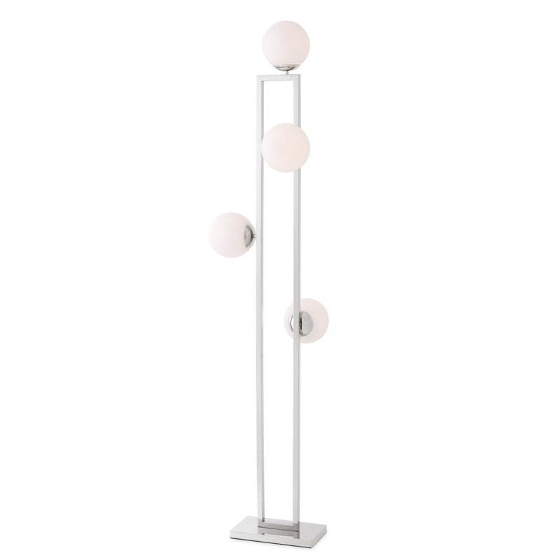 Торшер Eichholtz Floor Lamp Pascal Nickel Никель Белый Торшер Eichholtz Floor Lamp Pascal Nickel Никель Белый в Волгограде | Loft Concept
