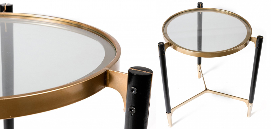 Приставной столик Black & Gold Table round Приставной столик Black & Gold Table round - Loft-Concept в Волгограде