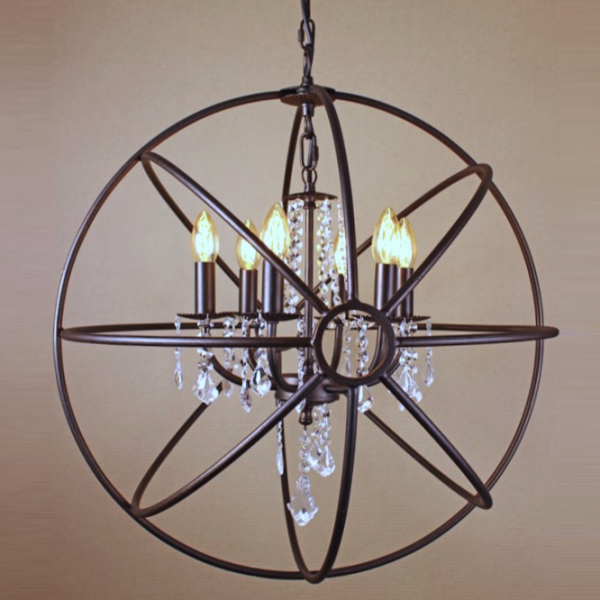 Люстра Orb Iron Farn Sphere Pendant Glass Коричневый Люстра Orb Iron Farn Sphere Pendant Glass Коричневый в Волгограде | Loft Concept