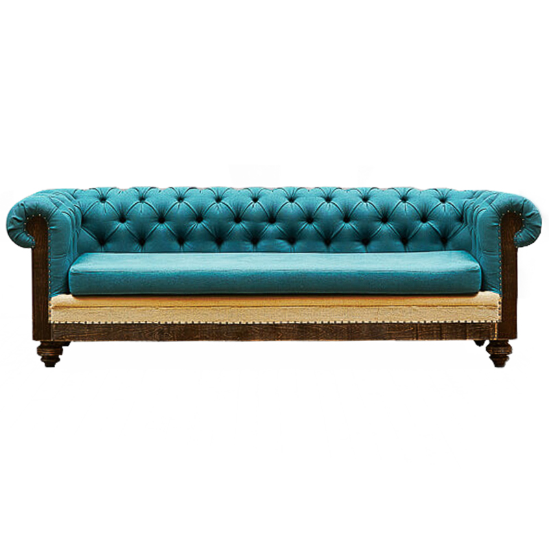 Диван Deconstructed Chesterfield Sofa triple turquoise Linen Коричневый Бирюзовый ivory ( слоновая кость ) Диван Deconstructed Chesterfield Sofa triple turquoise Linen Коричневый Бирюзовый ivory ( слоновая кость ) в Волгограде | Loft Concept