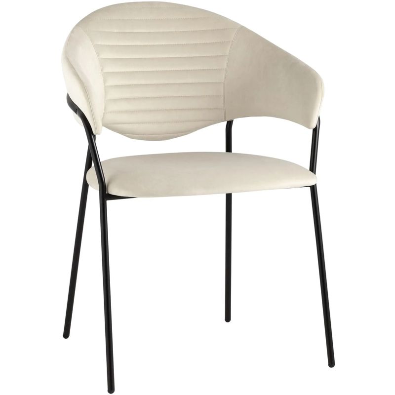 Стул Alexis Chair Молочный Велюр Молочный Черный Стул Alexis Chair Молочный Велюр Молочный Черный в Волгограде | Loft Concept