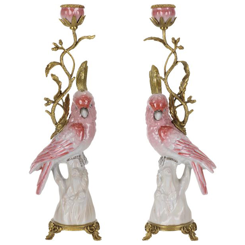 Подсвечник Pink Red Parrot Candlestick L or R Бронза Розовый (Rose) Красный Подсвечник Pink Red Parrot Candlestick L or R Бронза Розовый (Rose) Красный в Волгограде | Loft Concept