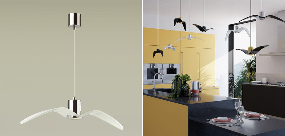 Подвесной светильник Seagull Average Chrome белый Подвесной светильник Seagull Average Chrome белый - Loft-Concept в Волгограде