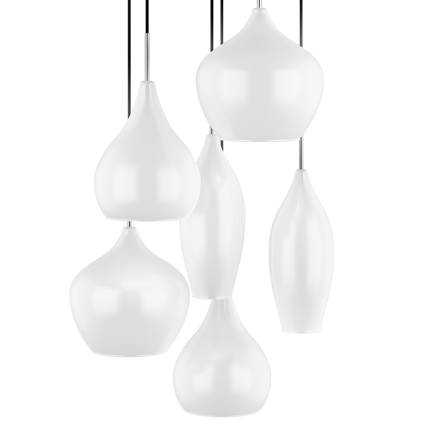 Люстра Candiano Milk 6 Light Белый Хром Люстра Candiano Milk 6 Light Белый Хром в Волгограде | Loft Concept