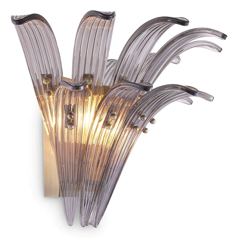Бра Eichholtz Wall Lamp Italo Стекло Смок Латунь Бра Eichholtz Wall Lamp Italo Стекло Смок Латунь в Волгограде | Loft Concept