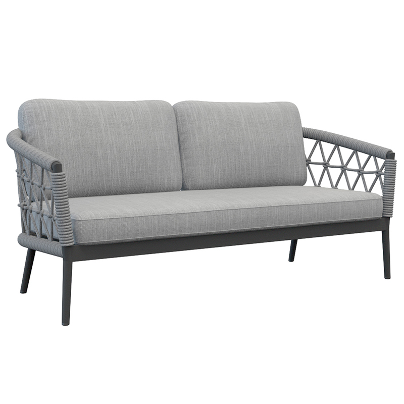 Уличный диван Niels Outdoor Sofa Серый Черный Уличный диван Niels Outdoor Sofa Серый Черный в Волгограде | Loft Concept