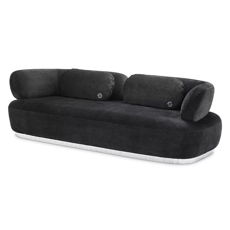 Диван Philipp Plein Sofa Signature Чёрный Черный Золотой Диван Philipp Plein Sofa Signature Чёрный Черный Золотой в Волгограде | Loft Concept