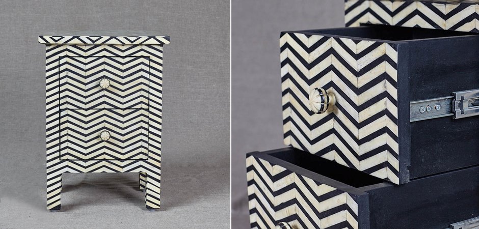 Комод инкрустация костью Inlaid Bone Chevron Mini Комод инкрустация костью Inlaid Bone Chevron Mini - Loft-Concept в Волгограде