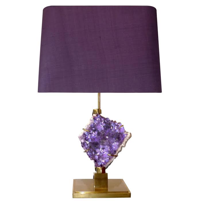 Настольная лампа Bronze and Amethyst Lamp Глянцевое золото Сиреневый Настольная лампа Bronze and Amethyst Lamp Глянцевое золото Сиреневый в Волгограде | Loft Concept
