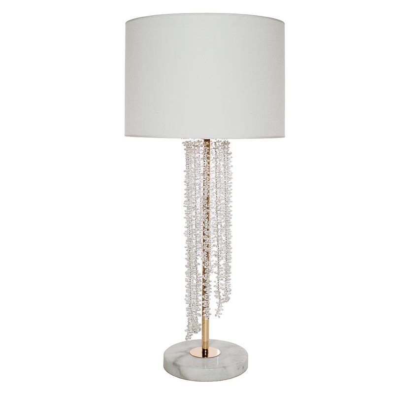 Настольная лампа Crystal Pendants Table Lamp Хром Белый Настольная лампа Crystal Pendants Table Lamp Хром Белый в Волгограде | Loft Concept
