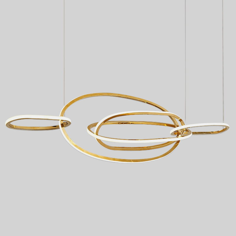 Люстра Horizontal Gold Oval Rings Chandelier Золотой Люстра Horizontal Gold Oval Rings Chandelier Золотой в Волгограде | Loft Concept