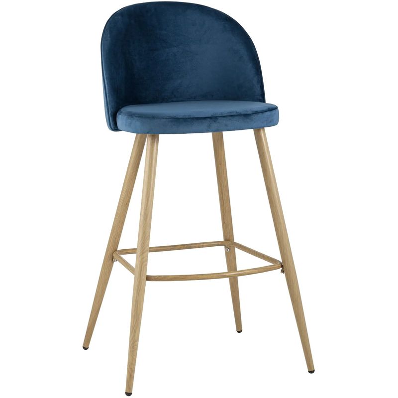 Барный Стул Miruna Chair Синий Велюр Синий Древесина Барный Стул Miruna Chair Синий Велюр Синий Древесина в Волгограде | Loft Concept