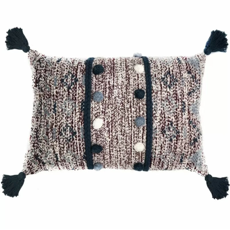 Подушка Lari Blue Ikat с кисточками Мульти Подушка Lari Blue Ikat с кисточками Мульти в Волгограде | Loft Concept