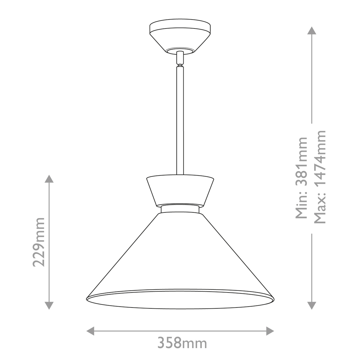 Подвесной светильник с белым стеклянным конусным плафоном Alora Mood в Волгограде