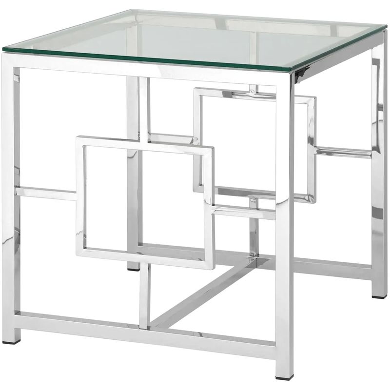 Стол приставной Milan Tables Silver Серебряный Прозрачное Стекло Стол приставной Milan Tables Silver Серебряный Прозрачное Стекло в Волгограде | Loft Concept