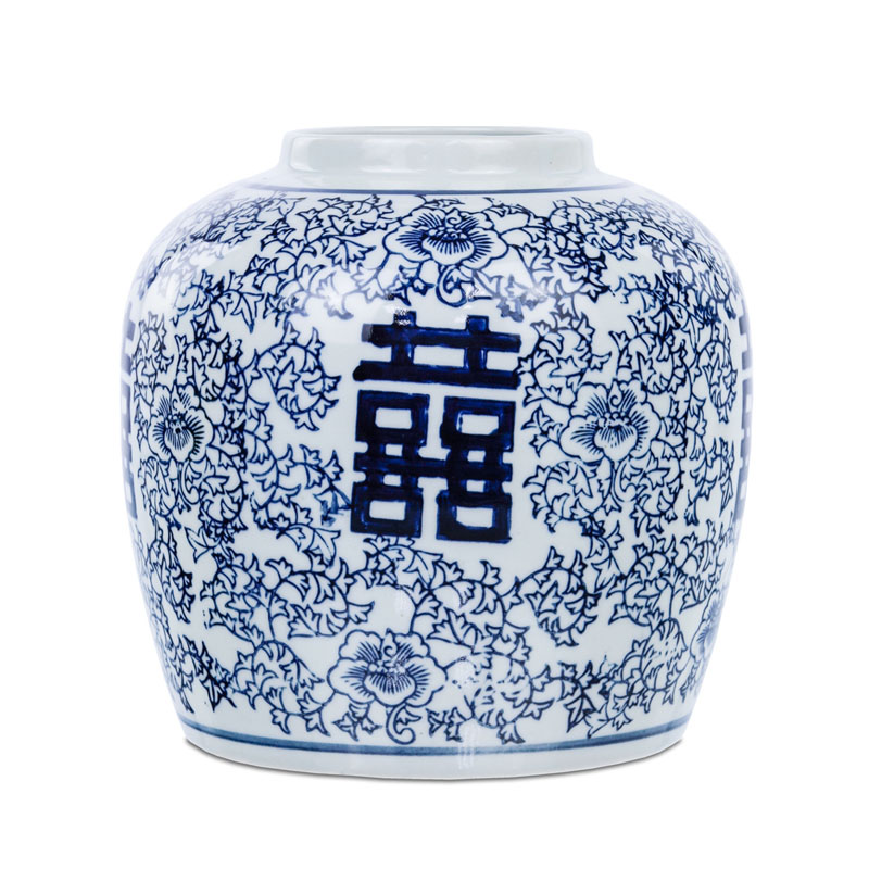Китайская ваза Blue & White Ornament Vase Белый Синий Китайская ваза Blue & White Ornament Vase Белый Синий в Волгограде | Loft Concept