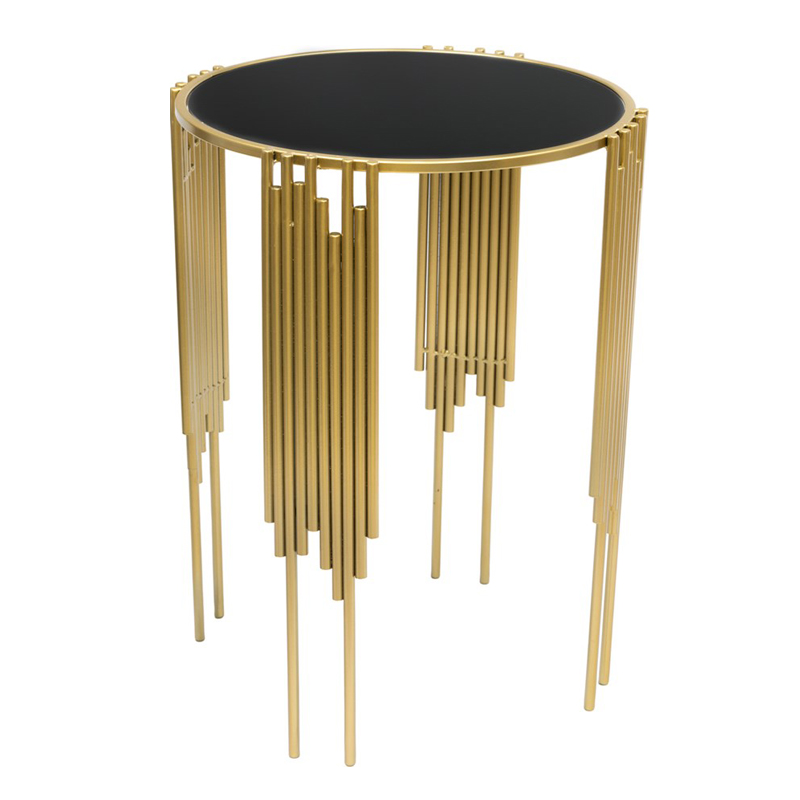 Приставной стол Interior Table черное стекло Черный Золотой Приставной стол Interior Table черное стекло Черный Золотой в Волгограде | Loft Concept