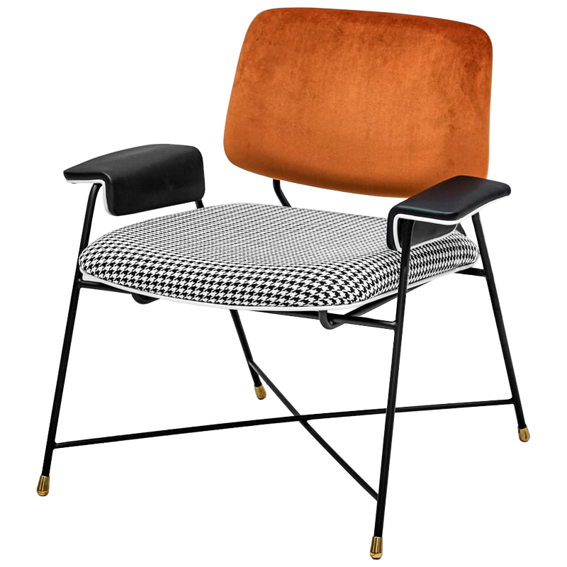 Кресло Bagot Chair Orange Черно-белый Оранжевый в Волгограде | Loft Concept 