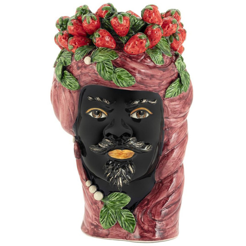 Ваза Vase Strawberries Head Man Bordeaux Бургундский красный Красный Черный Зеленый Мульти в Волгограде | Loft Concept 