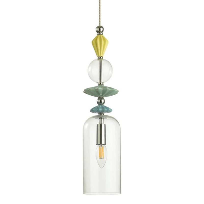 Подвесной светильник Iris Glas hanging lamp candy C chrome Прозрачное Стекло Прозрачный желтый Голубой Хром Прозрачный зеленый в Волгограде | Loft Concept 