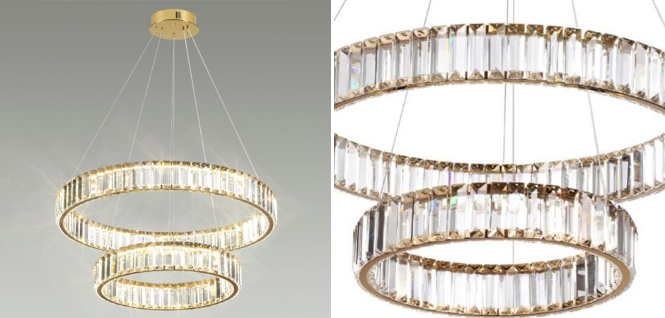 Люстра Хрустальная Ring Horizontal 2 кольца Люстра Хрустальная Ring Horizontal 2 кольца - Loft-Concept в Волгограде