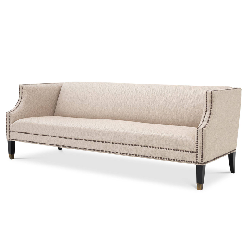 Диван Eichholtz Sofa Doheny Песочный Латунь Черный Диван Eichholtz Sofa Doheny Песочный Латунь Черный в Волгограде | Loft Concept