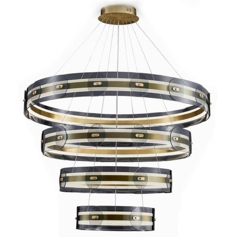 Люстра Gold 3 ring horizontal chandelier Прозрачный Латунь Люстра Gold 3 ring horizontal chandelier Прозрачный Латунь в Волгограде | Loft Concept