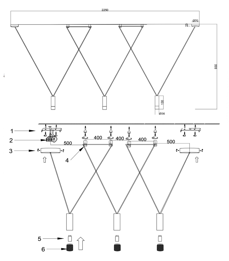 Wireflow LED White Suspension lam 3 патрона Wireflow LED White Suspension lam 3 патрона в Волгограде