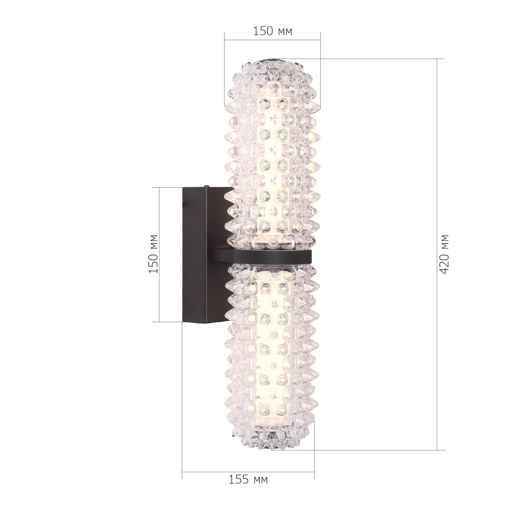Бра с факутрным стеклянным плафоном Sonora в Волгограде