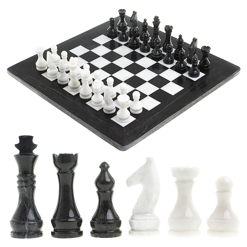 Шахматы классические с черной доской из натурального камня Мрамор Decorative Thematic Chess Белый Мрамор Bianco Черный Мрамор Nero Шахматы классические с черной доской из натурального камня Мрамор Decorative Thematic Chess Белый Мрамор Bianco Черный Мрамор Nero в Волгограде | Loft Concept