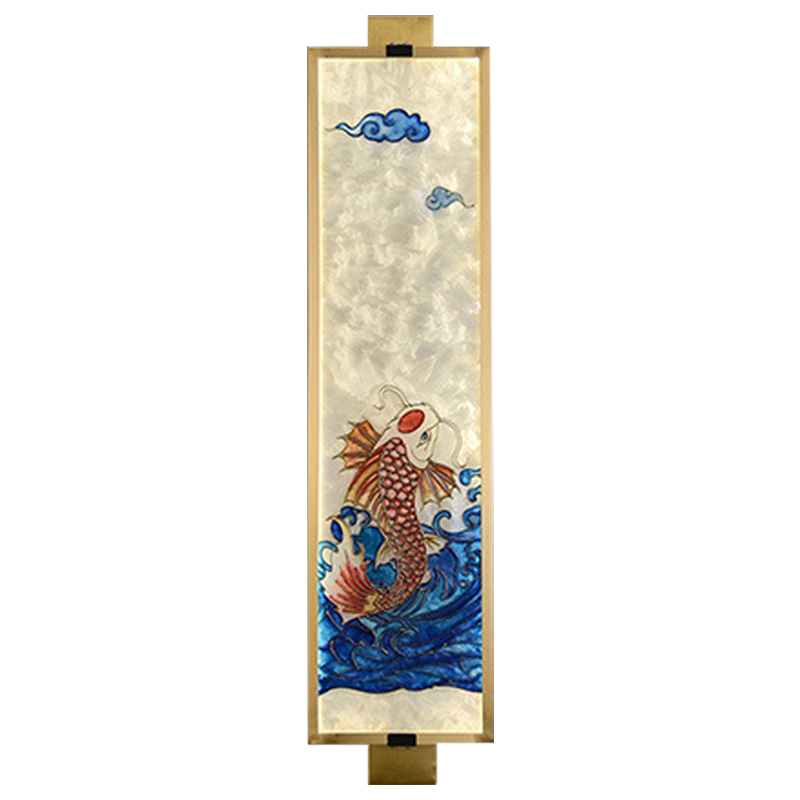 Настенный светильник Red Fish Oriental Scenes Wall Lamp Мульти Золотой Синий Красный Настенный светильник Red Fish Oriental Scenes Wall Lamp Мульти Золотой Синий Красный в Волгограде | Loft Concept