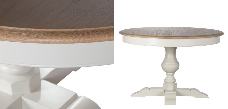 Provence Round Dining Table White раскладной стол Provence Round Dining Table White раскладной стол - Loft-Concept в Волгограде