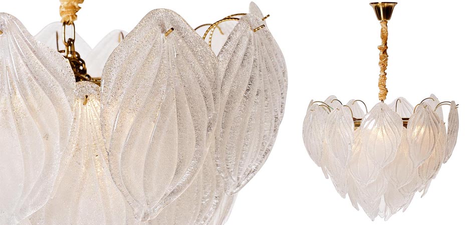 Люстра Textured Glass Chandelier Petal 8 Люстра Textured Glass Chandelier Petal 8 - Loft-Concept в Волгограде