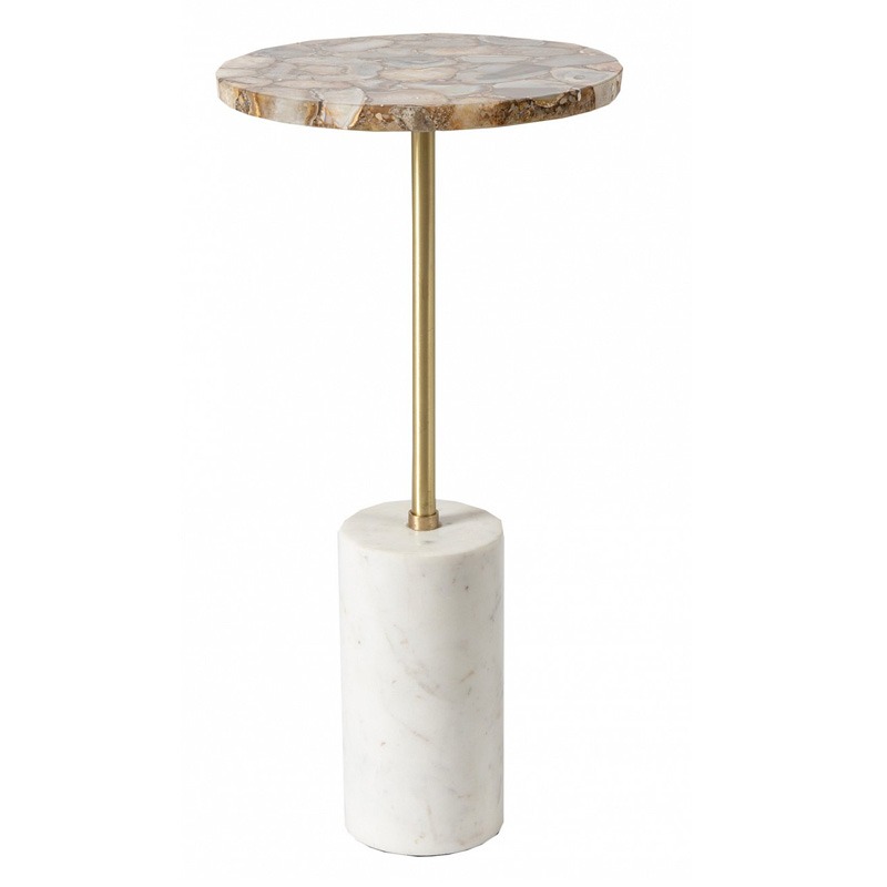Приставной столик Agate & Marble Бежевый Серый Приставной столик Agate & Marble Бежевый Серый в Волгограде | Loft Concept