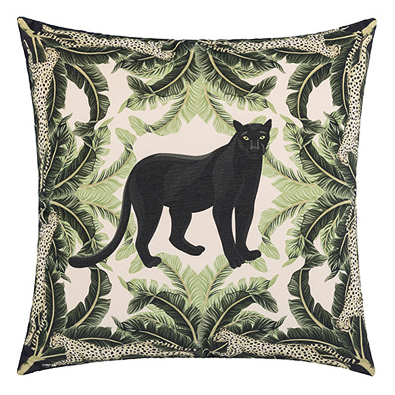 Декоративная подушка Черная Пантера Black Panther Cushion Бежевый Черный Зеленый Декоративная подушка Черная Пантера Black Panther Cushion Бежевый Черный Зеленый в Волгограде | Loft Concept