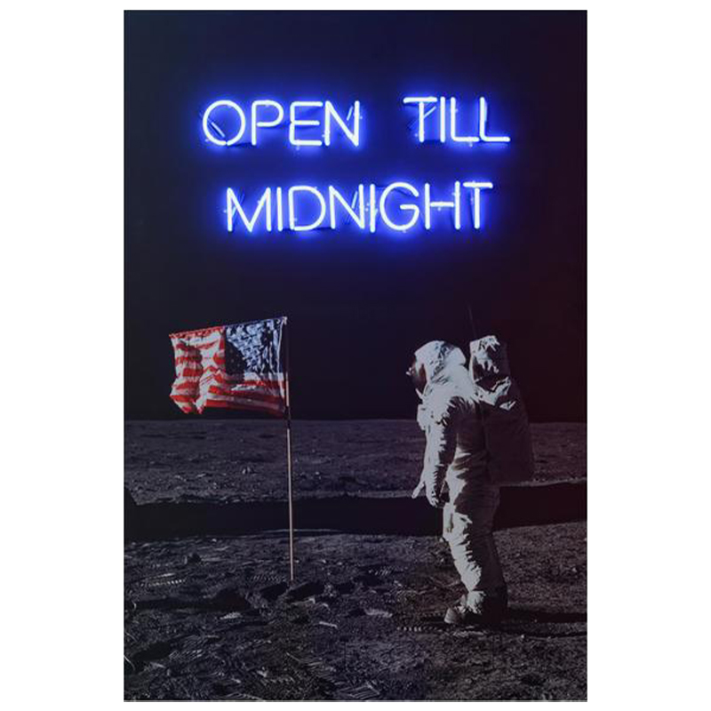 Дизайнерский Постер Неоновый светящийся Moon Landing Мульти Дизайнерский Постер Неоновый светящийся Moon Landing Мульти в Волгограде | Loft Concept