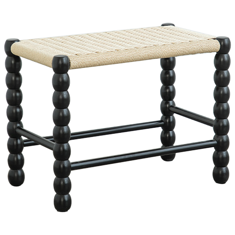 Банкетка French Corner Banquet Black 60 см Черный Бежевый Банкетка French Corner Banquet Black 60 см Черный Бежевый в Волгограде | Loft Concept