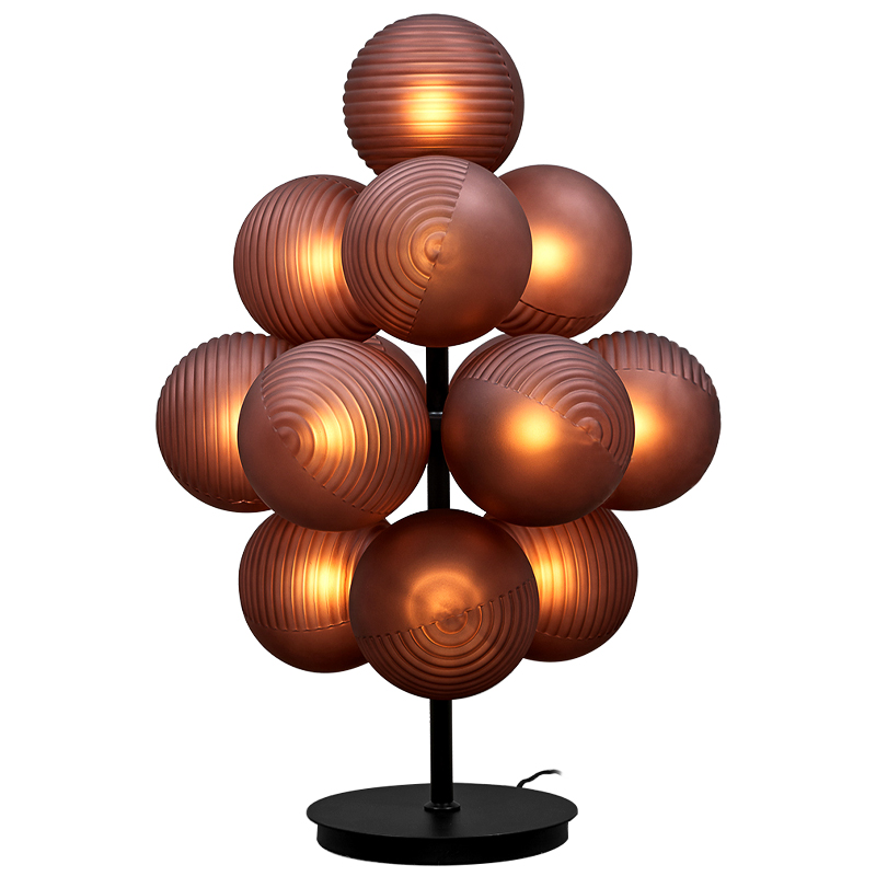 Настольная лампа с круглыми плафонами Syridine Lamp Янтарный Черный Настольная лампа с круглыми плафонами Syridine Lamp Янтарный Черный в Волгограде | Loft Concept