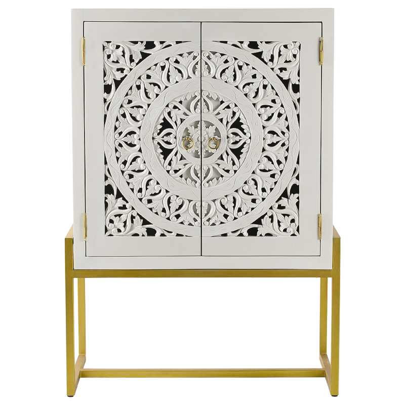 Буфет с резными дверцами Ceara Lace Cabinet Белый Золотой Буфет с резными дверцами Ceara Lace Cabinet Белый Золотой в Волгограде | Loft Concept