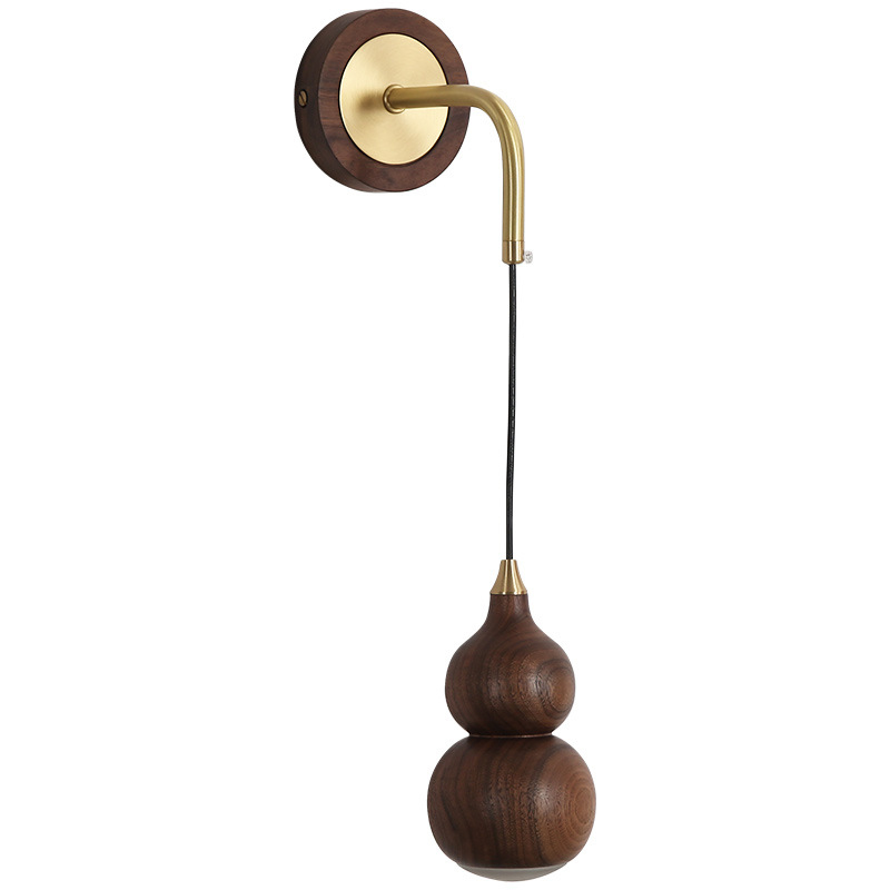 Настенный светильник с плафоном из дерева Neal Wooden Wall Lamp Коричневый Латунь Настенный светильник с плафоном из дерева Neal Wooden Wall Lamp Коричневый Латунь в Волгограде | Loft Concept