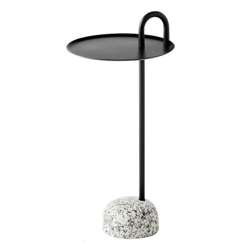 Черный Приставной Стол с основанием Терраццо Franz Side Table Black Черный Черный Приставной Стол с основанием Терраццо Franz Side Table Black Черный в Волгограде | Loft Concept
