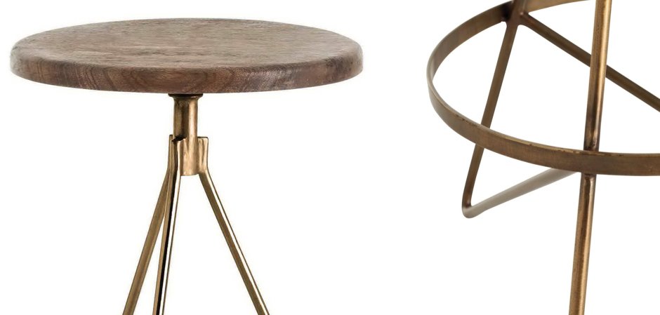 Барный стул Industrial Vintage Brass Iron Swivel Bar Stool Барный стул Industrial Vintage Brass Iron Swivel Bar Stool - Loft-Concept в Волгограде