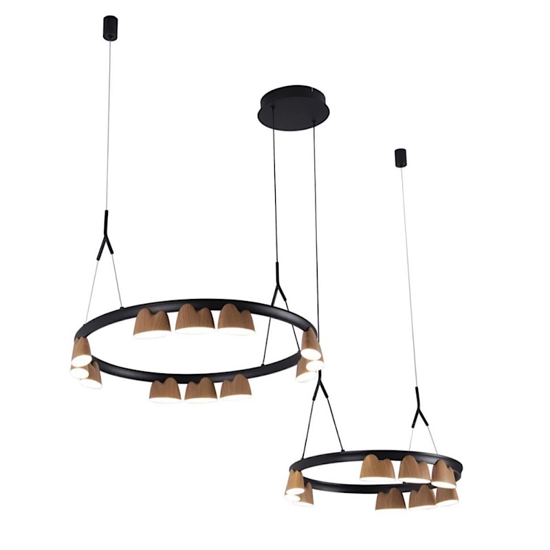 Люстра Wooden Eco Light Черный матовый Люстра Wooden Eco Light Черный матовый в Волгограде | Loft Concept