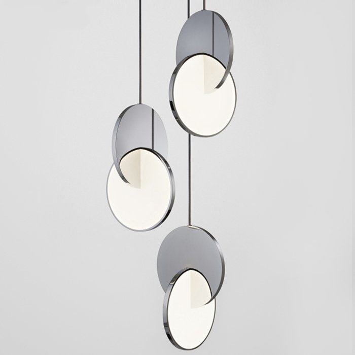 Подвесной светильник Eclipse Pendant Light Хром Белый Подвесной светильник Eclipse Pendant Light Хром Белый в Волгограде | Loft Concept